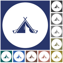 Stylized icon of tourist tent