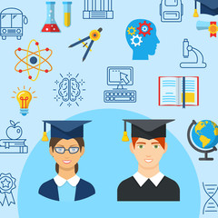 Obraz premium Education flat banner