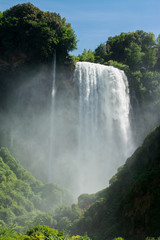 Marmore falls, Cascata delle Marmore, in Umbria, Italy. The tallest man-made waterfall in the world.