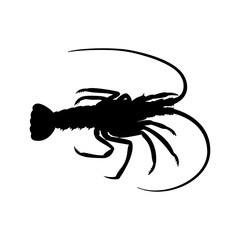 Icono plano silueta langosta en color negro