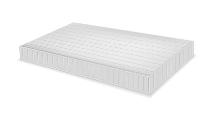 New mattress mockup. Realistic illustration of new mattress vector mockup for web design isolated on white background