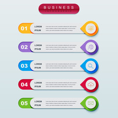 Presentation business infographic template. Business concept with 5 options.