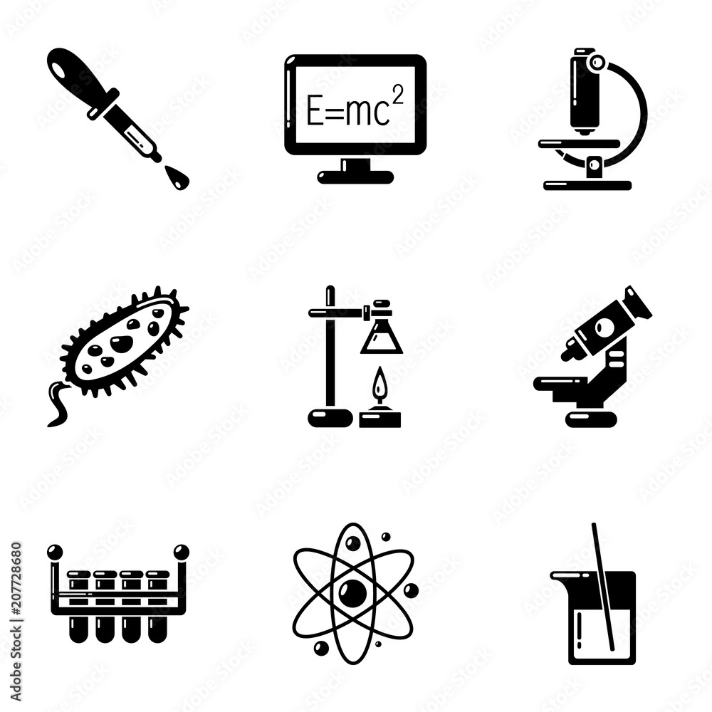 Poster scientific adviser icons set. simple set of 9 scientific adviser vector icons for web isolated on wh