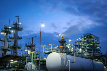 Oil Industry Refinery factory at night
