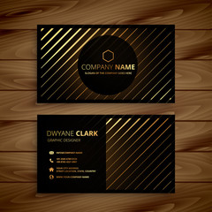 luxury golden line dark business card