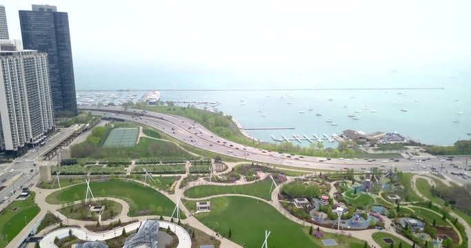 Beautiful cinematic footage of the Chicago Piers and Millennium Park