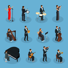 Isometric People In Orchestra Collection © ivan mogilevchik