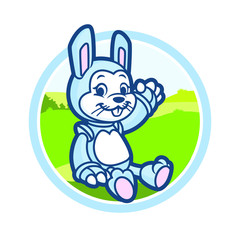 Bunny Bot Mascot Design Vector