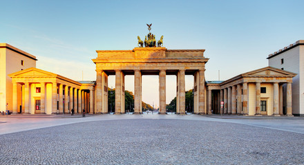 Brandenburg Gate during the sunrise in Berlin, Germany