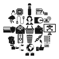 Web project icons set. Simple set of 25 web project vector icons for web isolated on white background