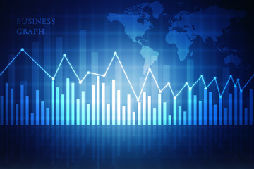 2d rendering Stock market online business concept. business Graph 
