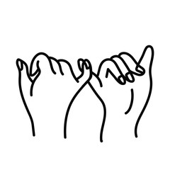 Hand Promise outline vector
