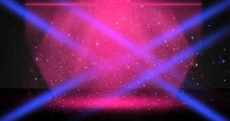 Wall background with neon lights