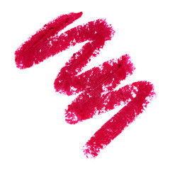 Lip pencil smear isolated on white background