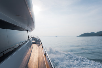 Luxury yacht is crusing to beautiful phang-nga bay near Phuket, Thailand