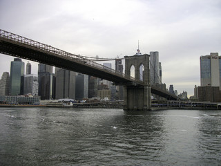 Fototapeta na wymiar a suspension bridge in new york