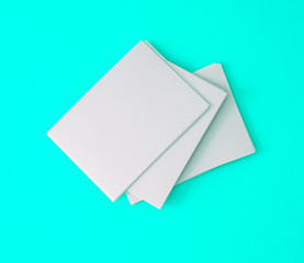 a stacking of mockup empty white business card  on a vibrant blue background , template for business  branding  design