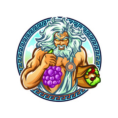 Zeus Gyros Mascot Design Vector