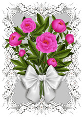 Obraz na płótnie Canvas Floral card template