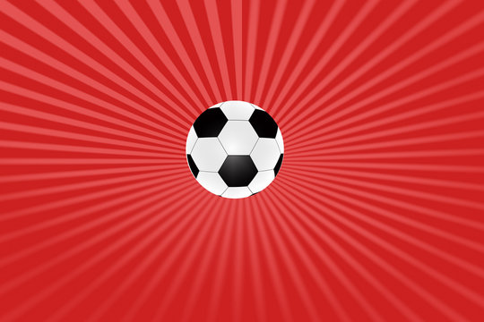 soccer ball on abstract red background