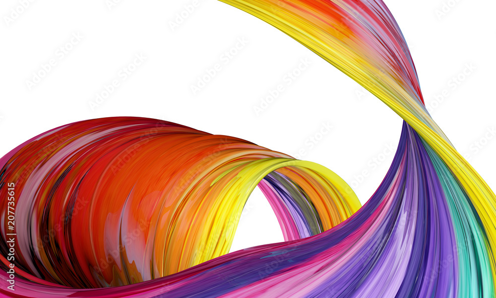 Poster abstract brush stroke flowing line. creative background. 3d rendering