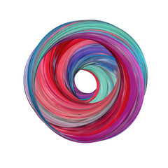 Abstract brush stroke flowing line. Creative background. 3D Rendering