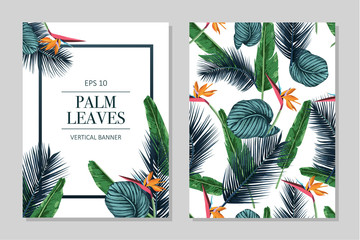 exotic pattern with palm leaves.