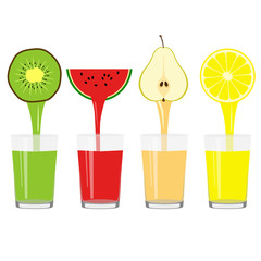 Freshly squeezed juice in a glass. Healthy Lifestyle. 