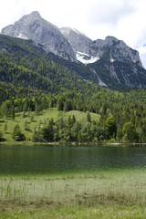 beautiful mountain lake in the german alps
