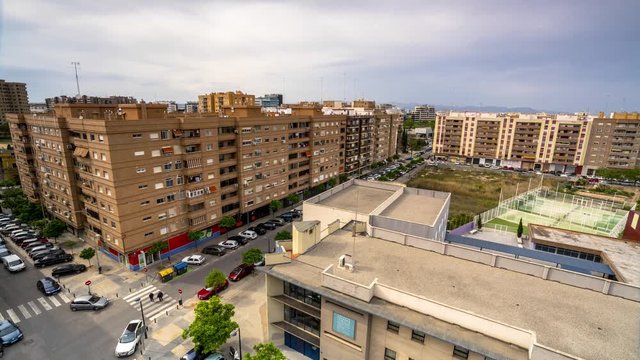 View of the Binamaclet area during the vecher and sunset. Valencia