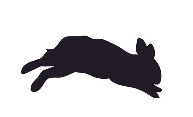 hare jumping, silhouette, vector,