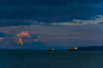 The cargo boats on the Black sea