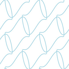 Geometric ornament. White and blue seamless pattern