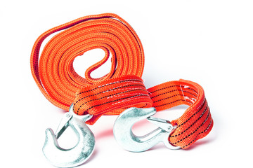 rope tow rope for cars on a white background