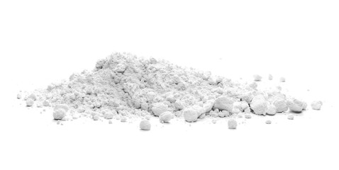 Wheat flour pile isolated on white background