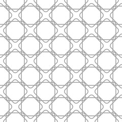 Gray geometric ornament on white background. Seamless pattern