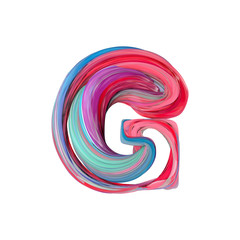 Letter G abstract alphabet. 3D Rendering