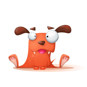 Funny, cute, crazy dog illustration Vector eps 10