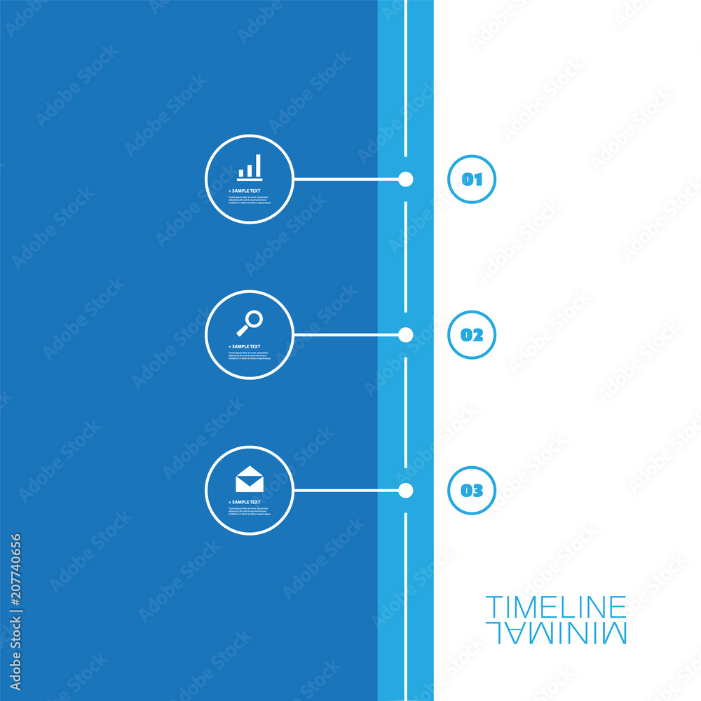 Poster minimal timeline design - infographic elements with linear icons