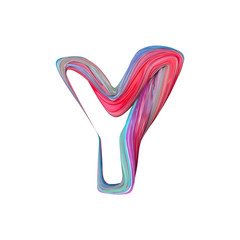 Letter Y abstract alphabet. 3D Rendering
