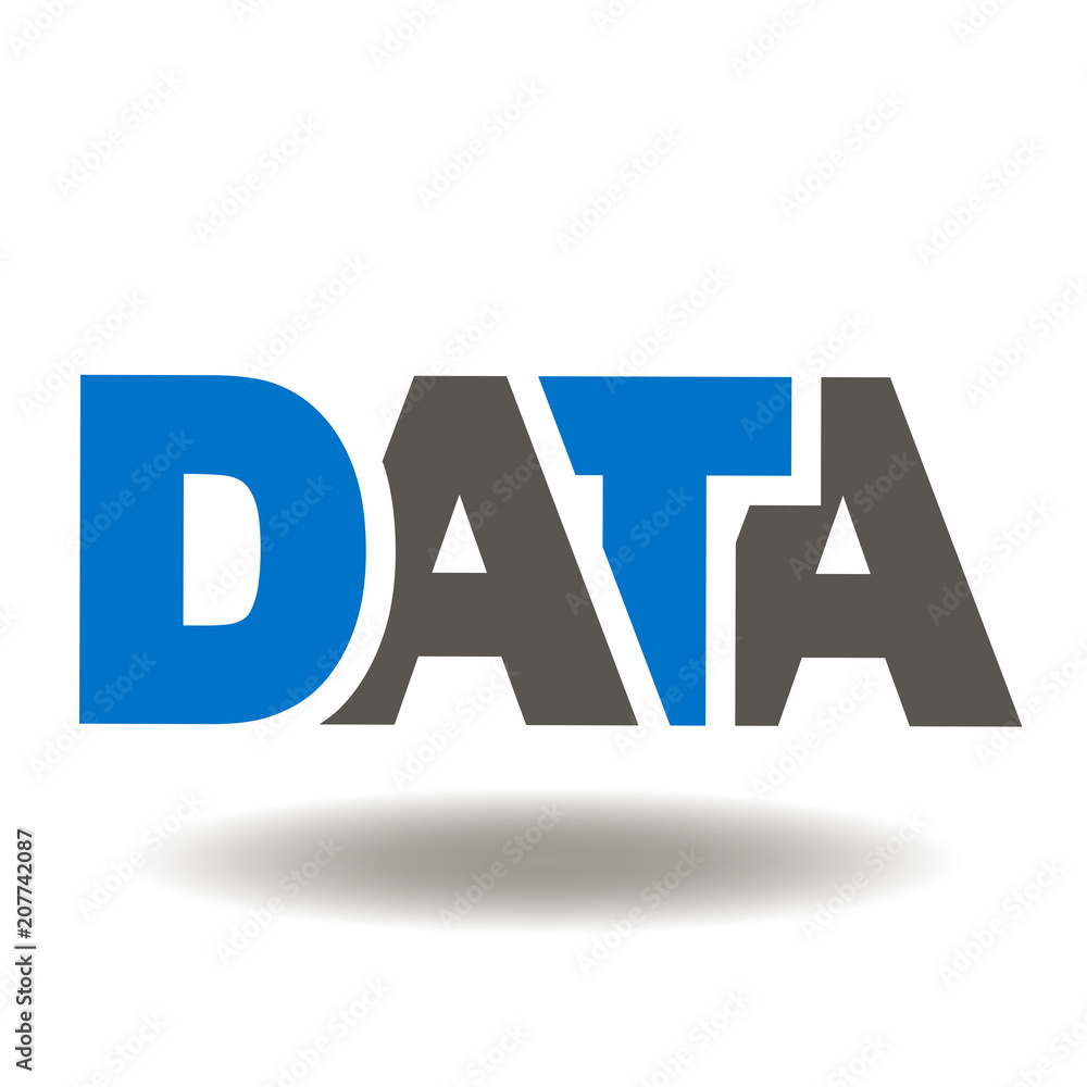Poster data word icon vector. big data technology text logo.