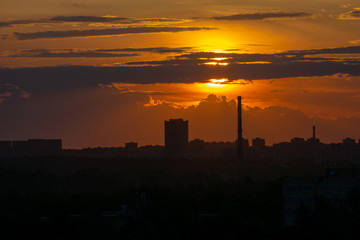 sunset over the city