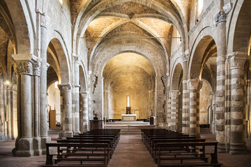 Fototapeta na wymiar Cattedrale romanica di Sovana, in Toscana - Italia