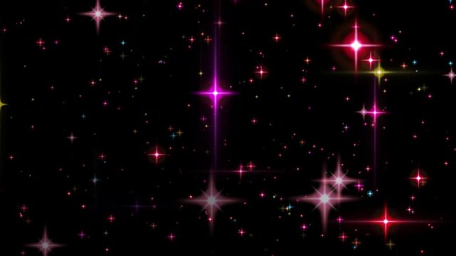 カラフルな星、光　ループ　合成サンプル：https://youtu.be/TvzBCQwTSyA