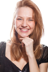 Fototapeta premium Portrait of funny emotional girl