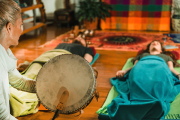Fototapeta na wymiar Indian drum in sound therapy