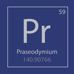 Praseodymium Pr chemical element icon- vector illustration
