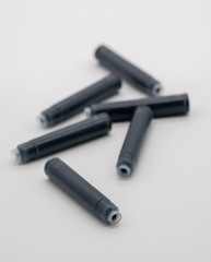 Pen ink Cartridge. Close up of the nib of a fountain pen ink cartridges.