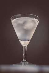 martini glass with black background