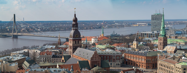 Riga, die Hauptstadt Lettlands, aus der Vogelperspektive